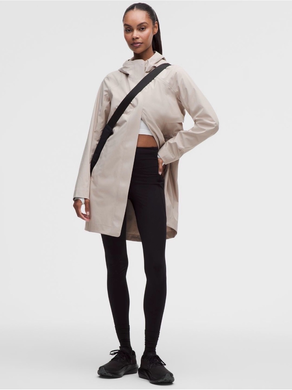 Lululemon Rain Rebel Jacket Waterproof Hooded Bone Size 10
